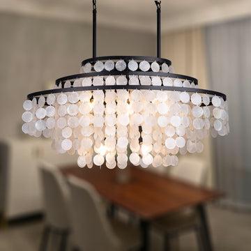 6-Light Dimmable Tiered Chandelier