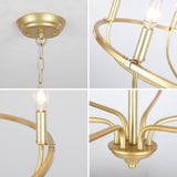 6-Light Dimmable Wagon Wheel Chandelier
