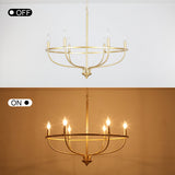 6-Light Dimmable Wagon Wheel Chandelier