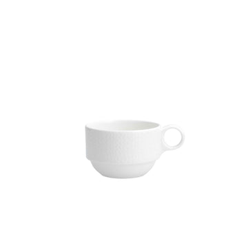 Amanda White Embossed Teacup 7 oz. - Case of 24