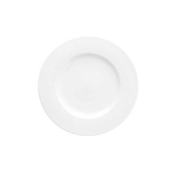 Amanda White Embossed Dinner Plate 10.75" (27cm) - Case of 24