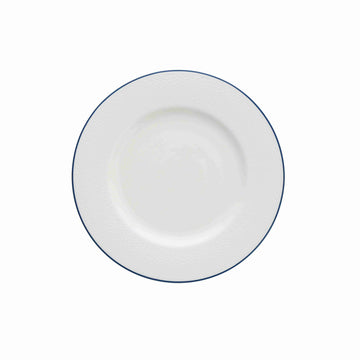 Amanda White Embossed w/ Blue Band Dinner Plate 10.75" (27cm - Case of 24