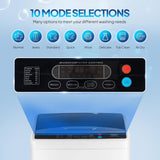 25LBS Portable Washing Machine, Full-Automatic Electric Laundry Machine with Stainless Steel Drum, Compact Washer and