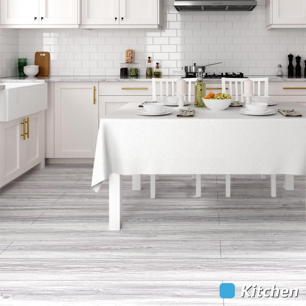 Wood Textured Peel and Stick Vinyl Floor Tiles, 40-Pack, White/Grey