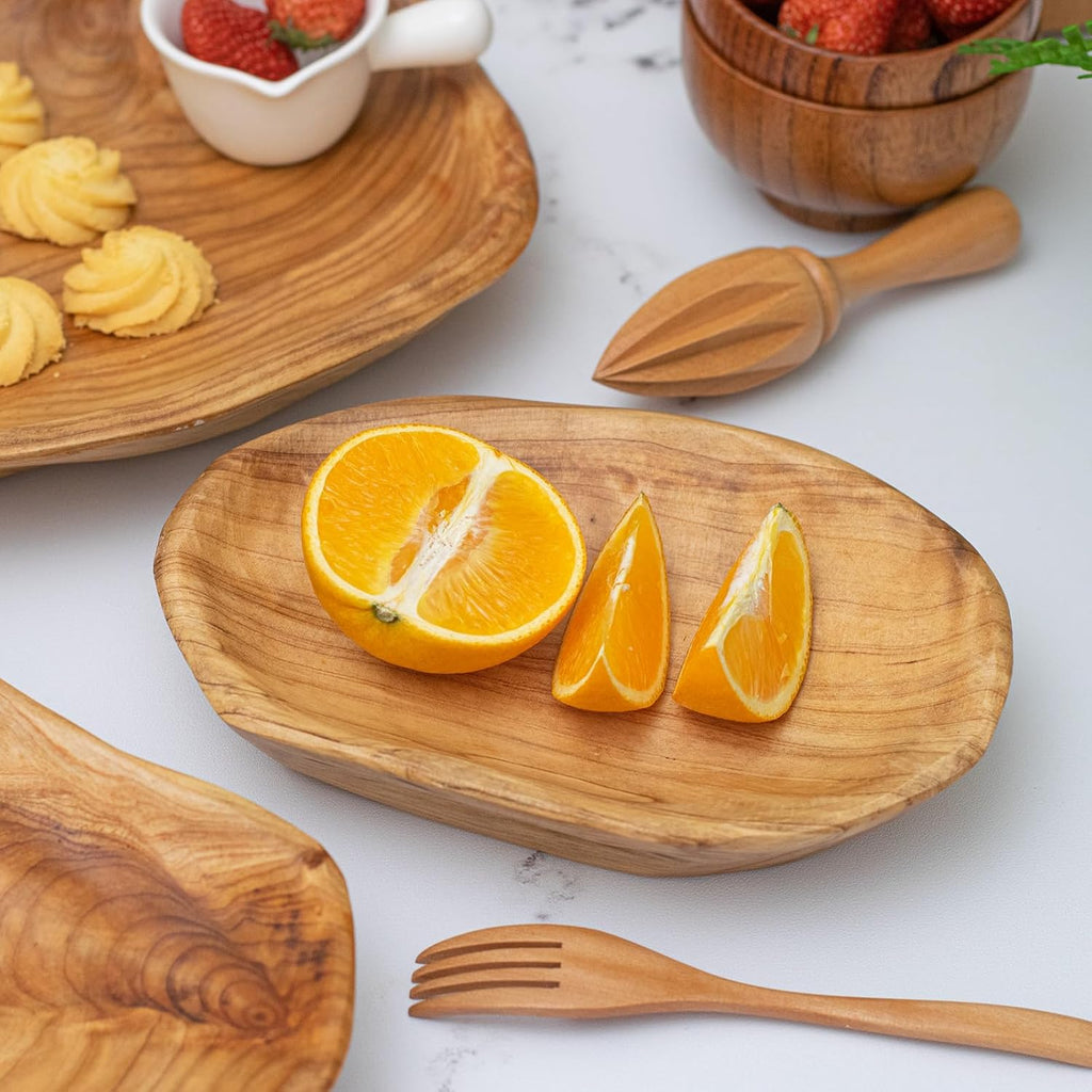 Root Wood Dish, Party Platter and Tray for Sandwich Bread Serving, appetizer display, Vintage ring dish, Hand Carved