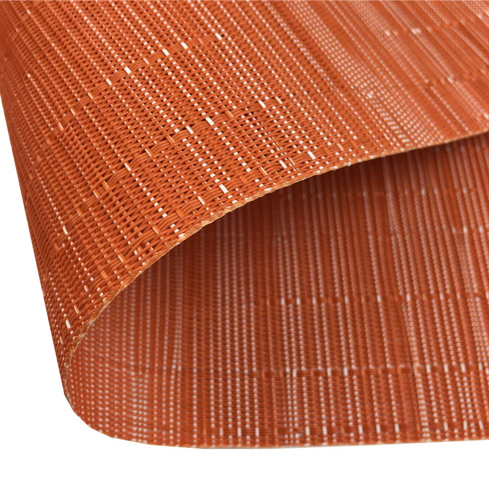 Placemats Set of 6 for Dining Table, 17.7" x 11.8", Orange