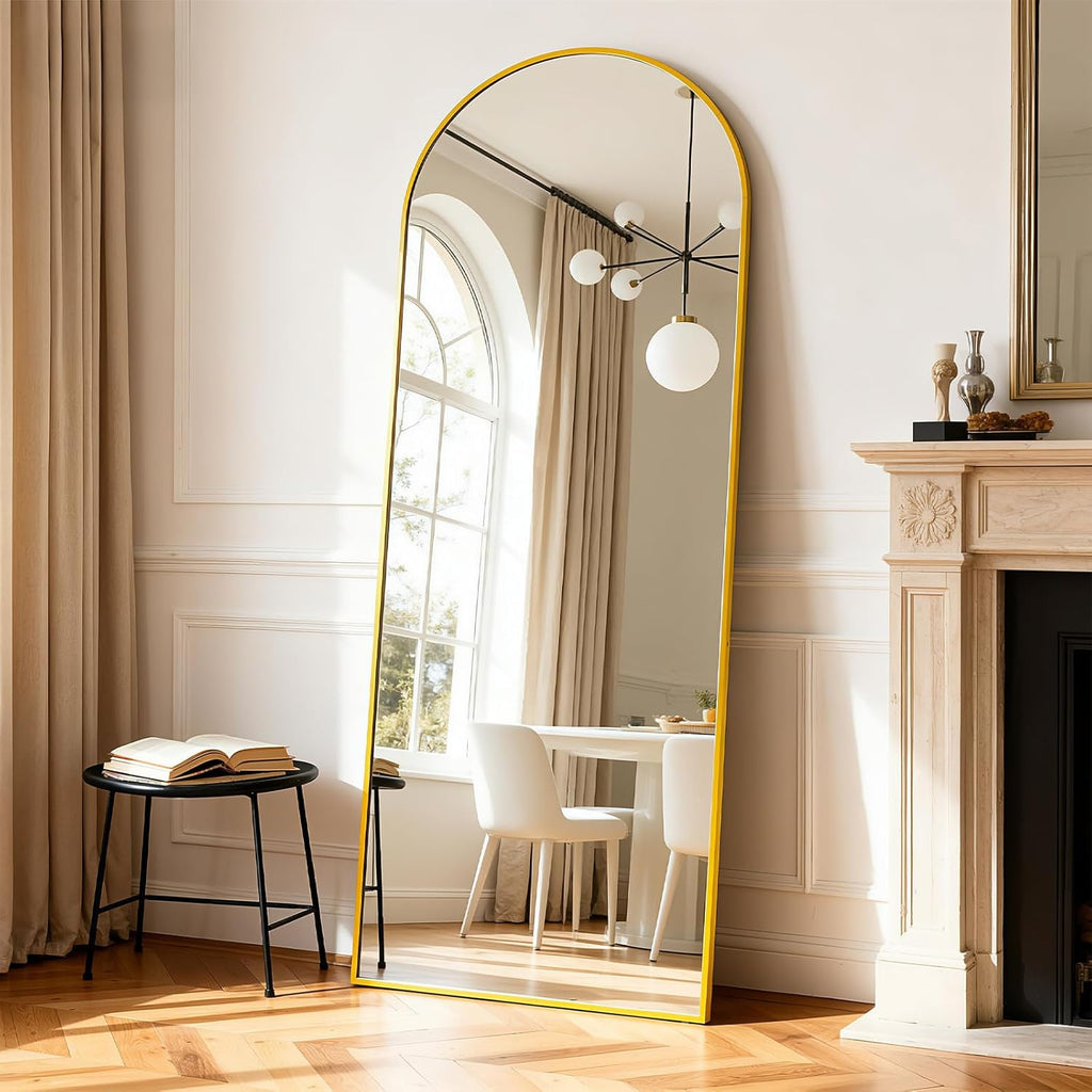 Arched Full Length Mirror, 71"x26"Large Floor Mirrors, for Wall Door Bedroom Bathroom Living Room (Gold)