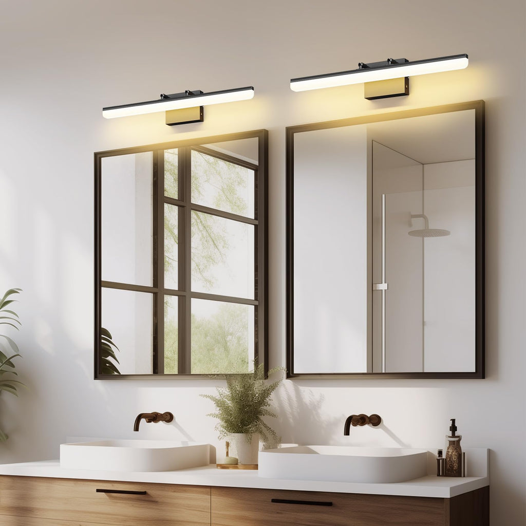 Black Vanity Light 24", 18W LED Bathroom Light Bar with 5CCT, Adjustable Angle & ETL Dimmable Driver - Modern