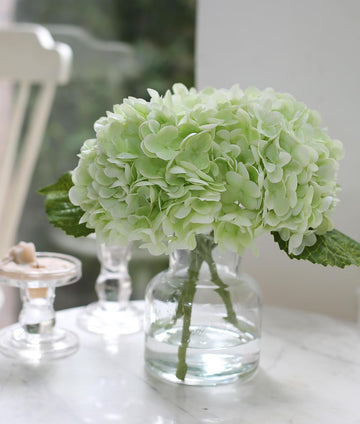 Hydrangea Artificial Flowers in Vase, Dining Table Centerpiece