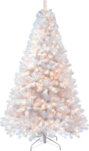 7.5 Foot Pre-Lit Northern Fir White Artificial Christmas Tree with 500 UL Clear Lights