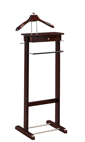 Kingston III Valet Stand with Drawer, Contour Hanger, Trouser Bar, Tie & Belt Hooks and Shoe Rack - VL16260
