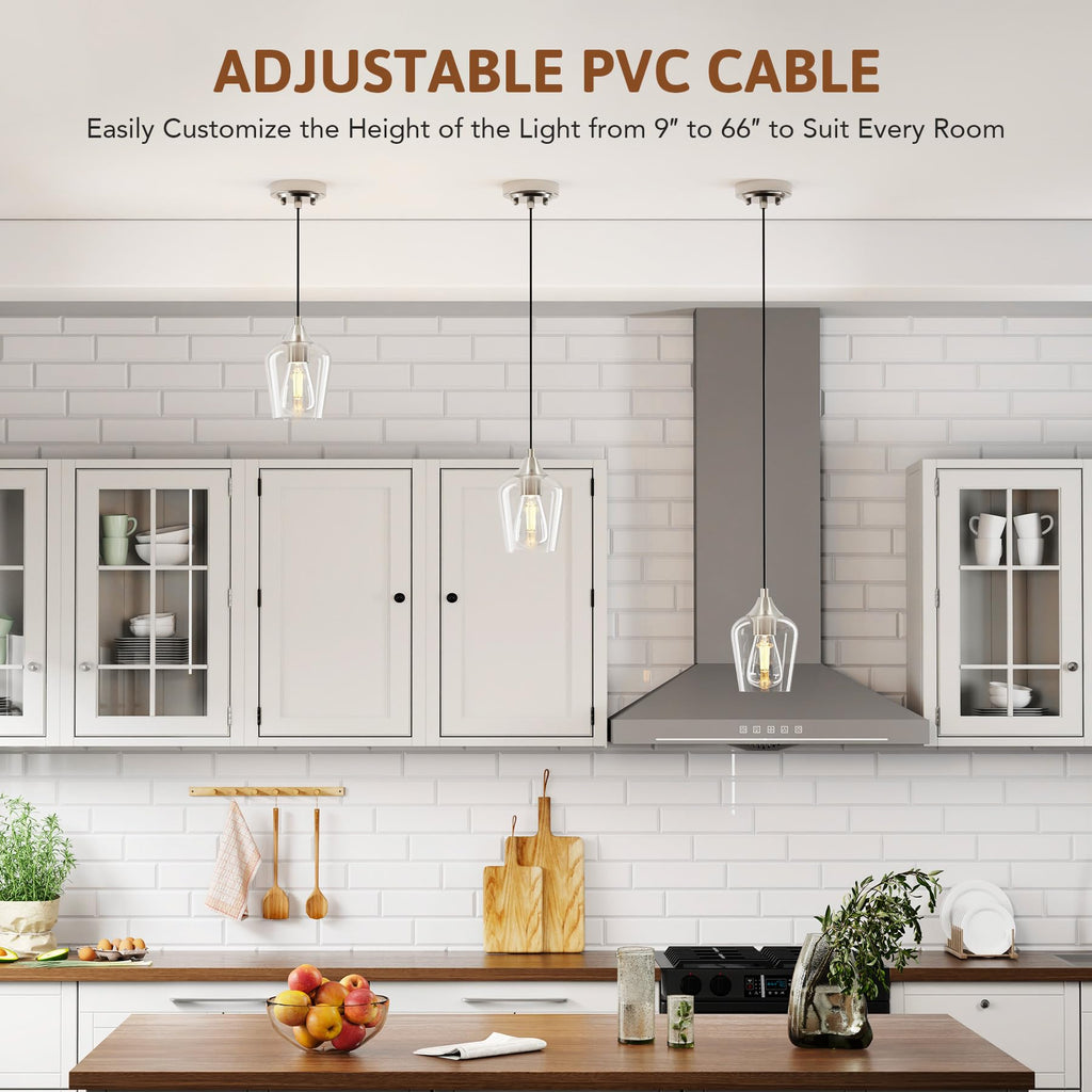 Nickel Pendant Light Island, Set of 3