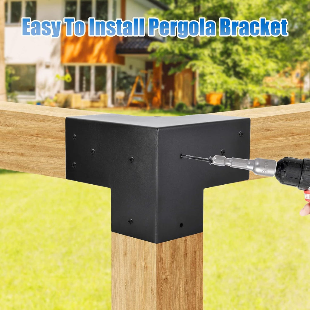 4x4 Pergola Brackets(Actual:3.6"x3.6") 3 Way Right Angle Cor - Image 6