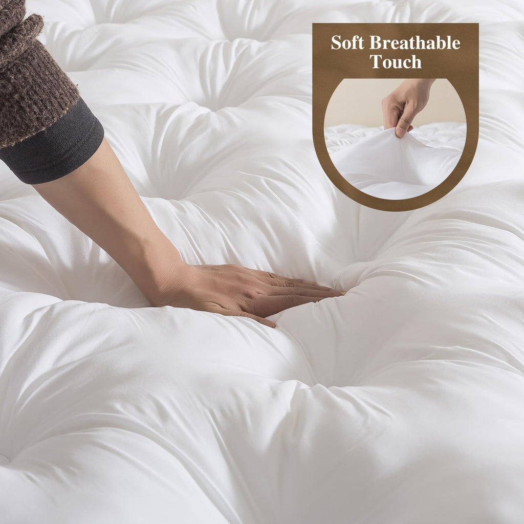 5 Inch Memory Foam Mattress Topper (Full, 54x75), Deep Pocket | 2000GSM Fluffy Shredded Memory Foam Filled, Extra