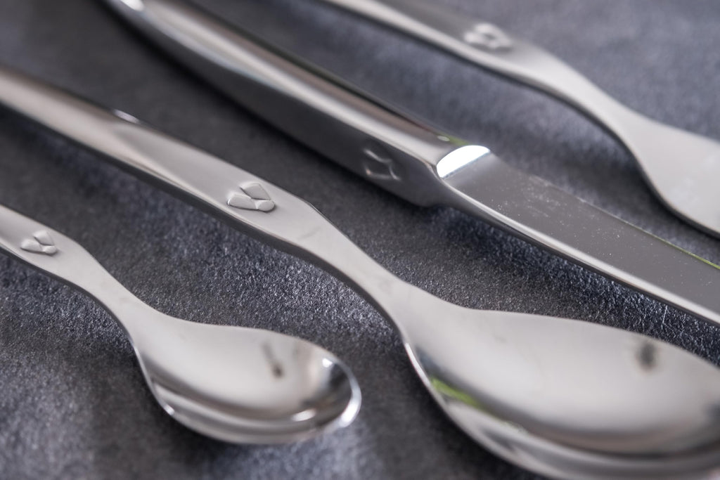 Heritage Dinnerware Set; Luxury French Flatware in Premium Stainless Steel; Features Knives, Forks, Spoons with