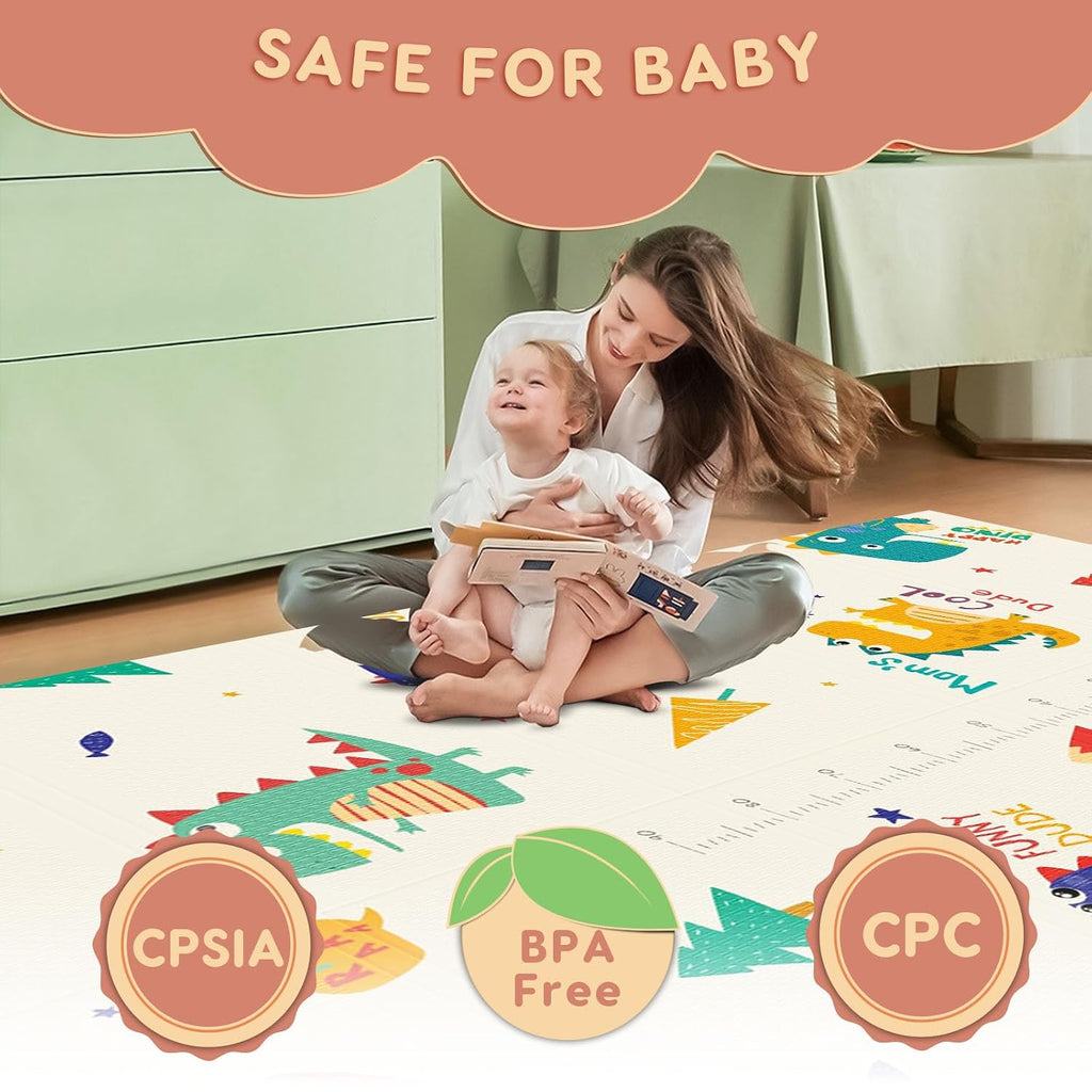 74" × 50" Baby Play Mat for Floor, Baby Playmat for Playpen, Thick Ultra Soft Playpen Mat for Playing or Crawling