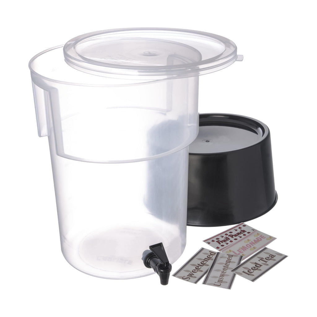 Round Beverage Dispenser, Durable Drink Dispenser with Spigot and Sturdy Base for Catering, Events, and Parties