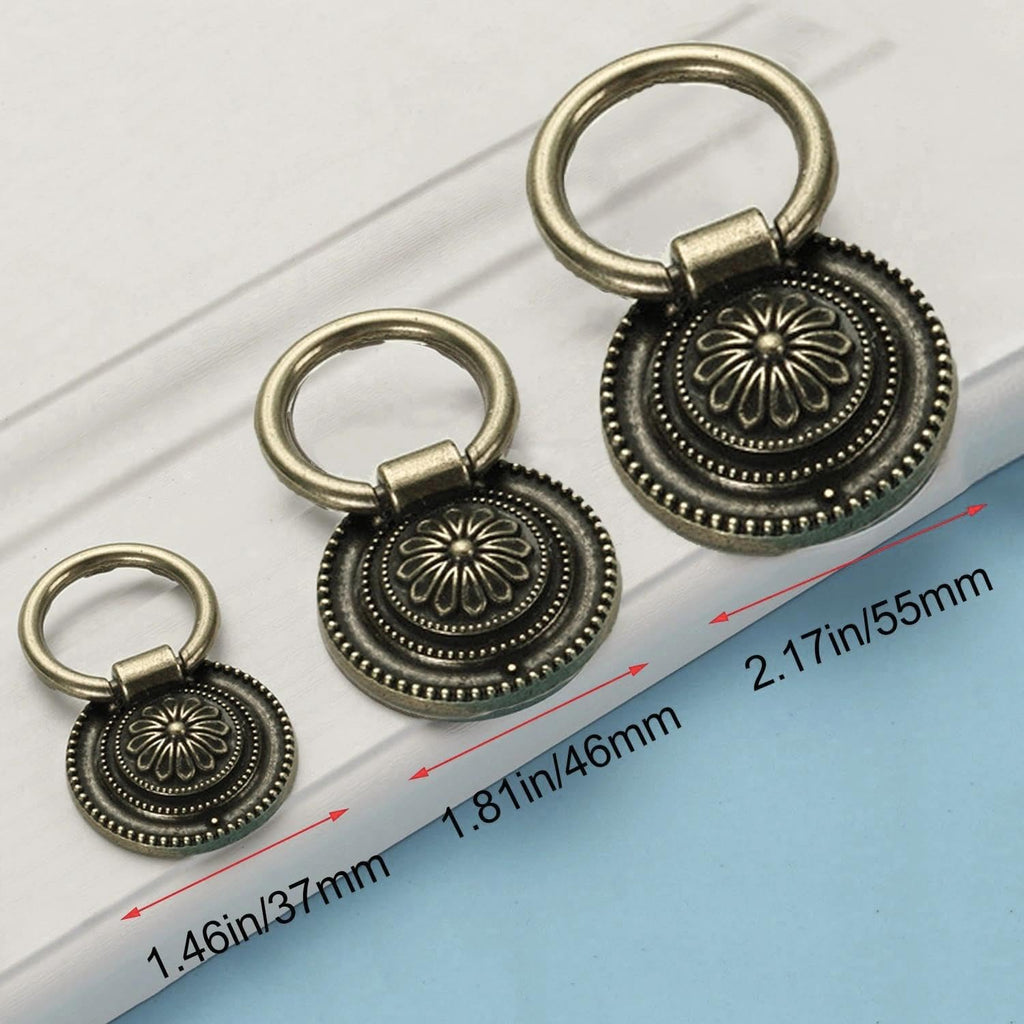 Drop Ring Handles Dresser Ring Pull Brass Oil-Rubbed Bronze 2 inch Diameter Cabinet Cupboard pulls Drawer Ring Handle