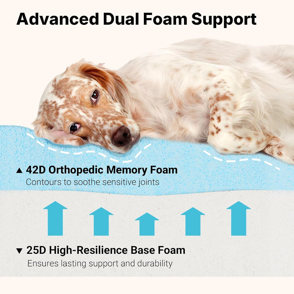 Orthopedic Dog Bed for Senior Dog, 7" XL Memory Foam Bed with Sides