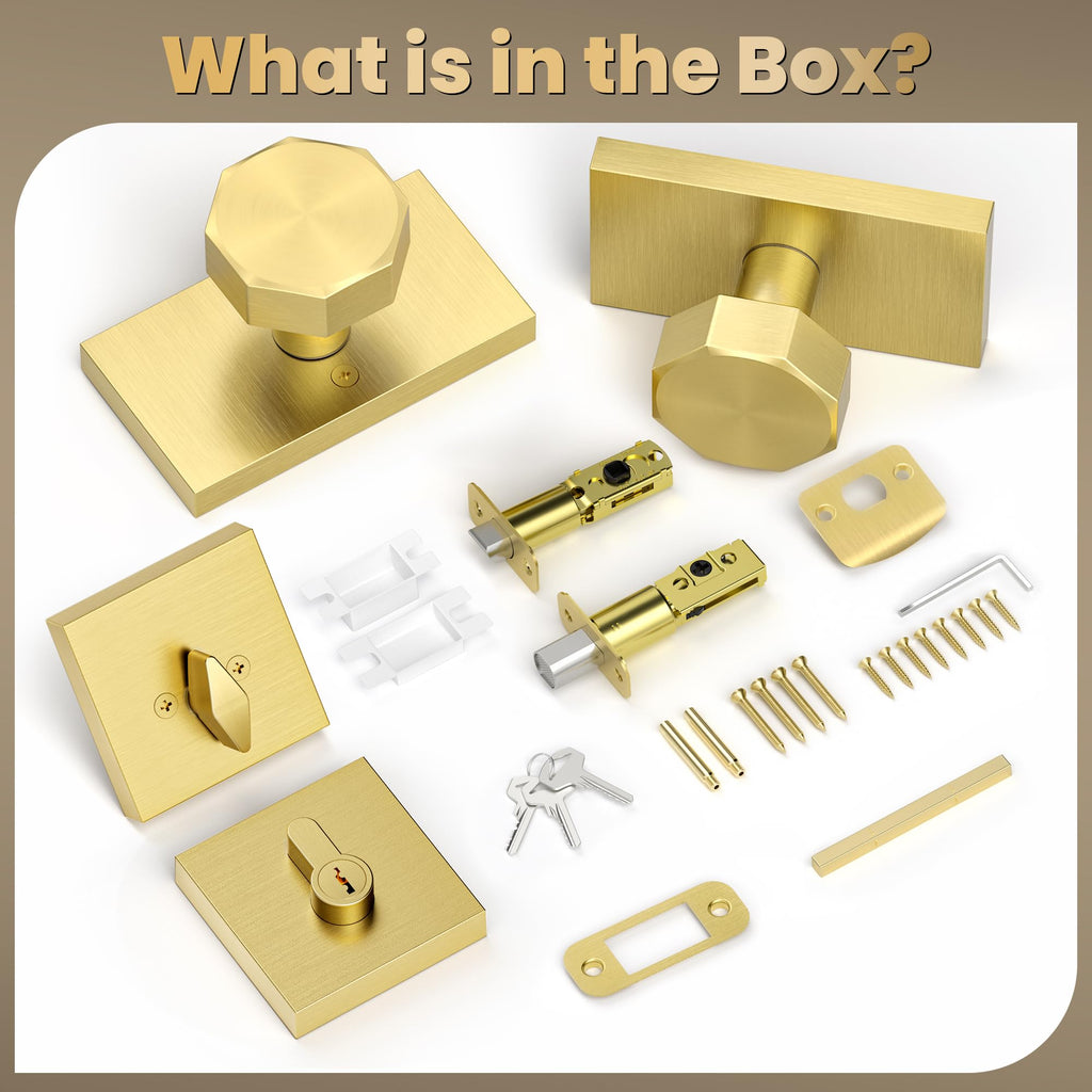 Entry Door Knob with Lock and Key Front Door Knobs with Deadbolt