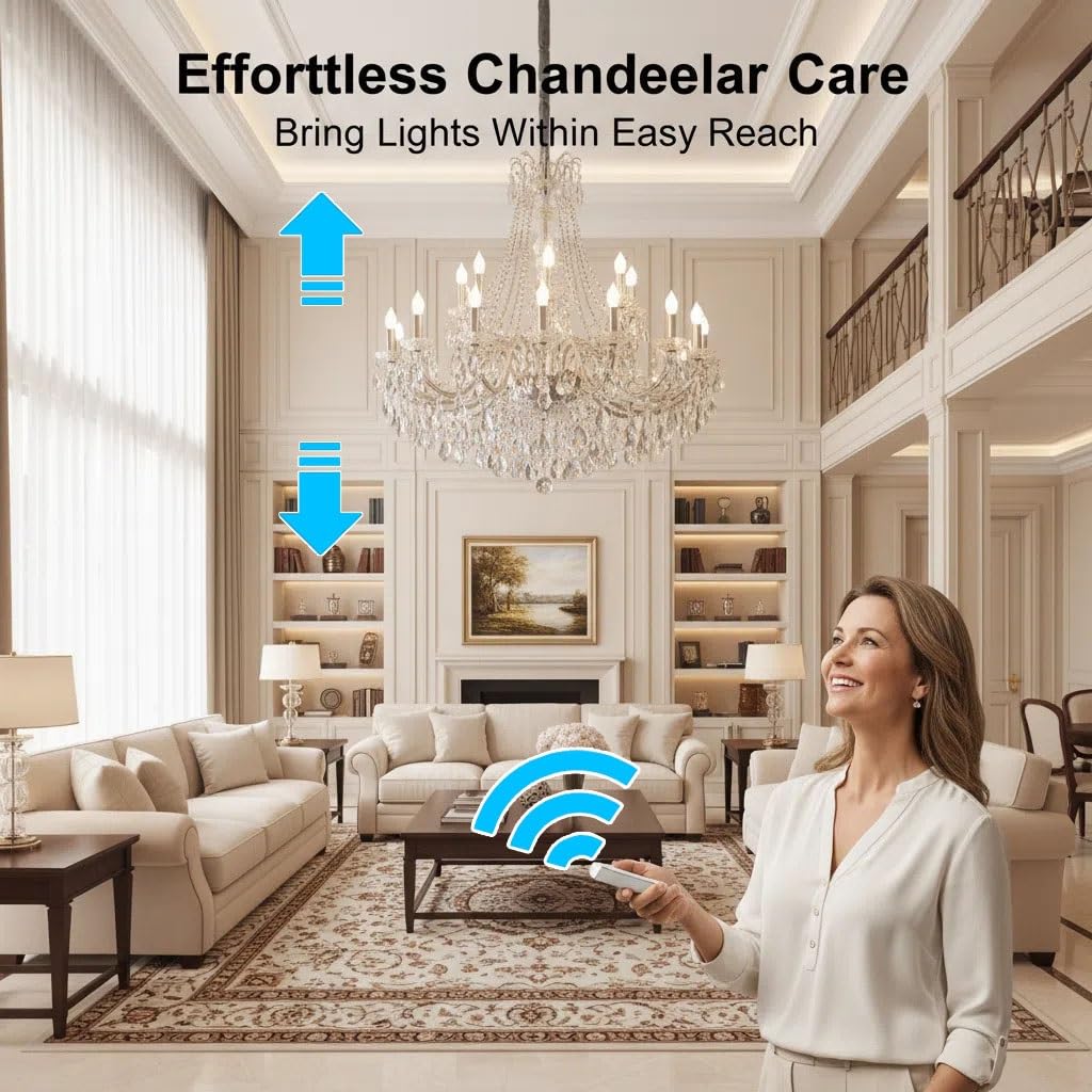 381 lb Motorized Chandelier Lift System with Remote Control, Commercial Grade – Mid-Capacity