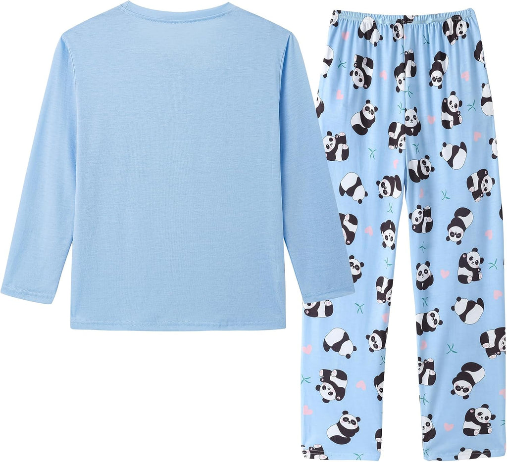 Girls Cotton Blend Pajama Sets Long Sleeve Long Pants Sleepwear PJS