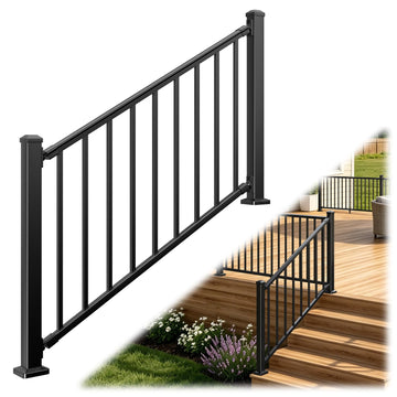 36 ". H x 4 ft. W Aluminum Stair Railing Kit with 2 39" Post