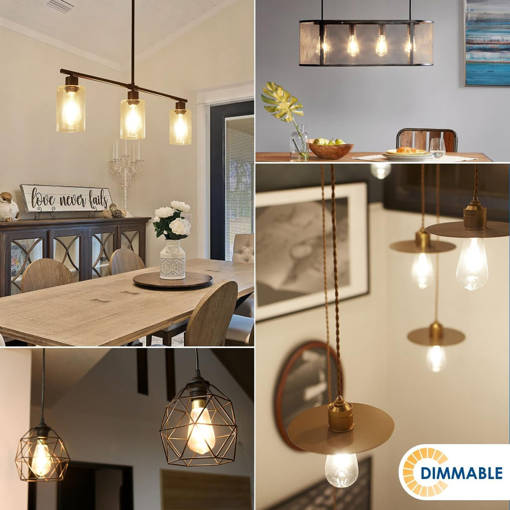 Vintage Edison LED Bulbs Dimmable, 60W Equivalent, 2700K Warm White