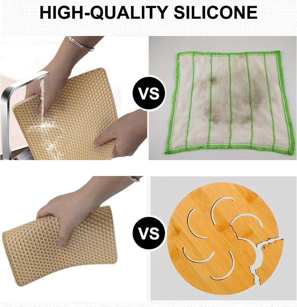 Silicone Trivets for Hot Pots and Pans, Pot Holders Hot Pads, Non-Slip & Heat Resistant Silicone Mats Counter - Set of 4