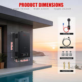 Propane Water Heater 4.76 GPM 18L Outdoor Portable Tankless Water Heater 82000 BTU/Hour with Digital Display Battery