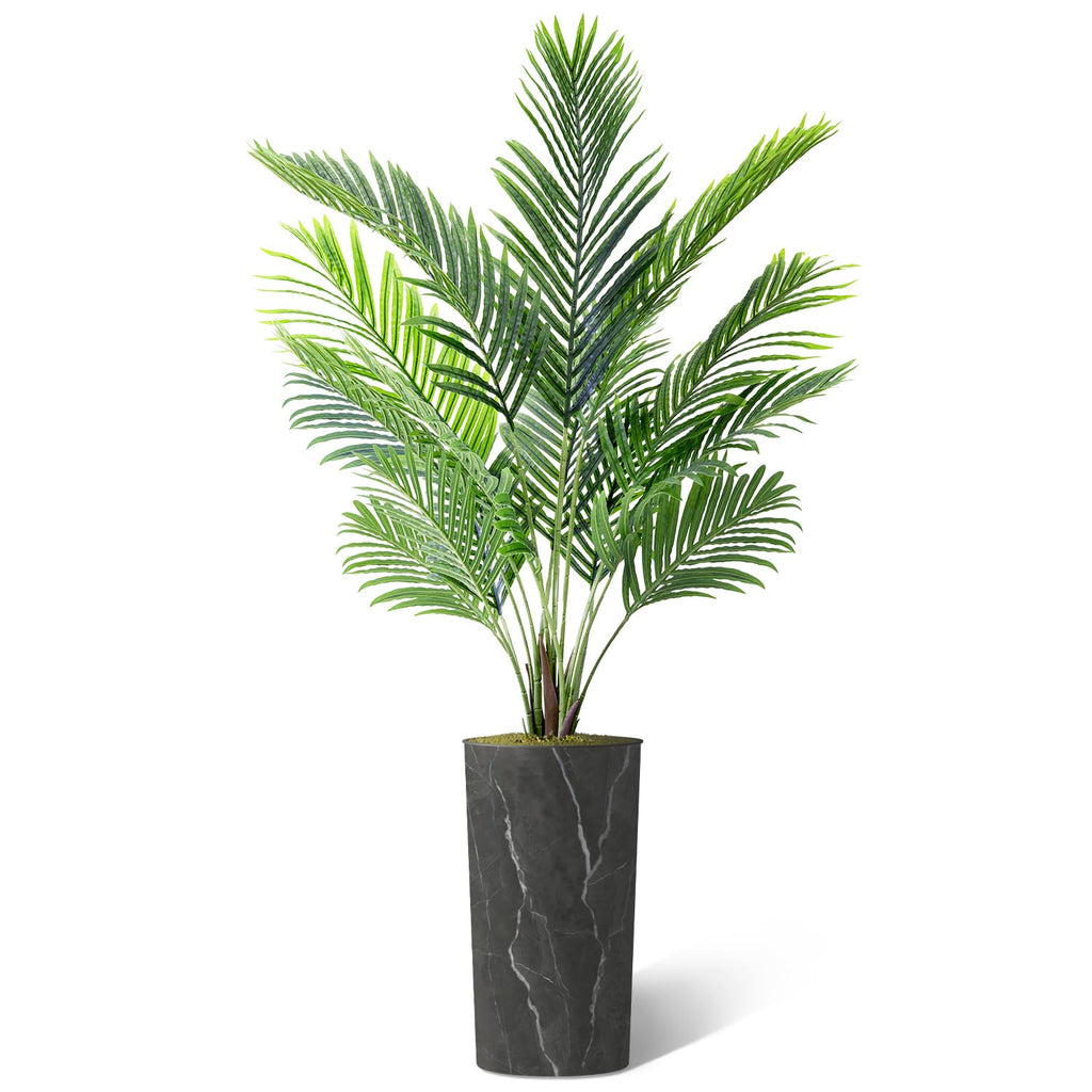Artificial Tree in Modern Granite Effect, Fake Areca Tropical Palm Silk Tree for Indoor and Outdoor Home Decoration