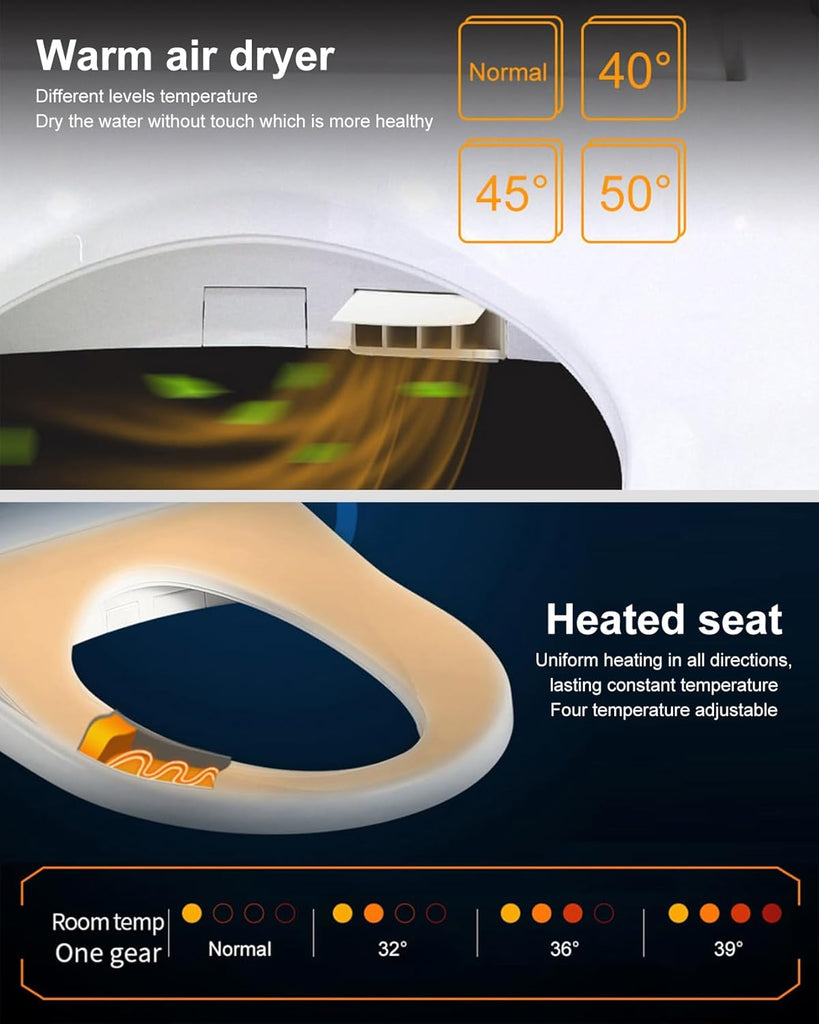Homary Modern Smart Toilet, One-Piece Elongated Intelligent Bidet Toilet with Auto Flush, Heated Seat, Warm Water