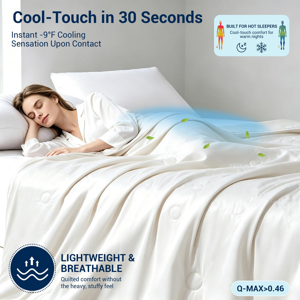Cooling Blanket, Ice Silk Comforter for Hot Sleepers