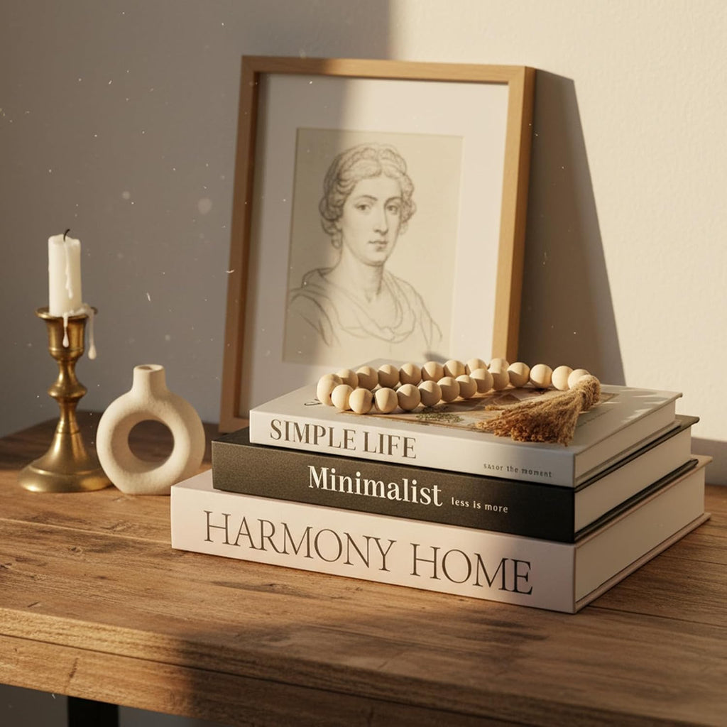 Beautiful Coffee Table Books, Neutral Fashion Decorative Books Bookshelf, Modern Room Decor Aesthetic, Fake Faux Book