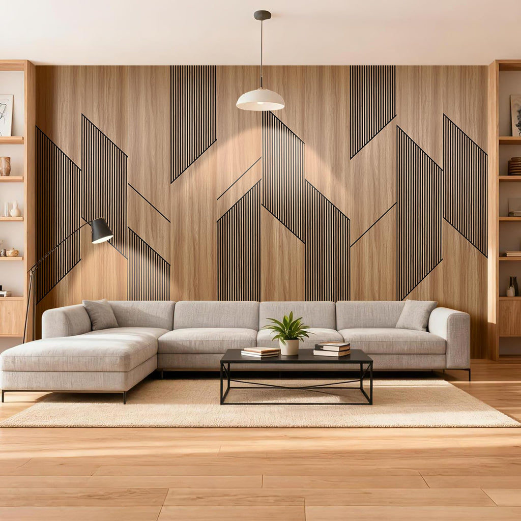 8-Pack Teak Wood Grain 3D WPC Wall Panels with Adhesive, Peel and Stick Wall Panels for Accent Wall, Covers 82.15 Sq