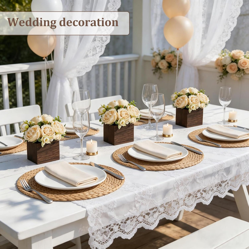Small Mini Artificial Flower Table Centerpieces Decor - Set of 3