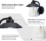 Outdoor Indoor Wall Lantern, Farmhouse Barn Wall Sconce Lighting Fixture,Matte Black Finish Anti-Rust Wall Mount Light