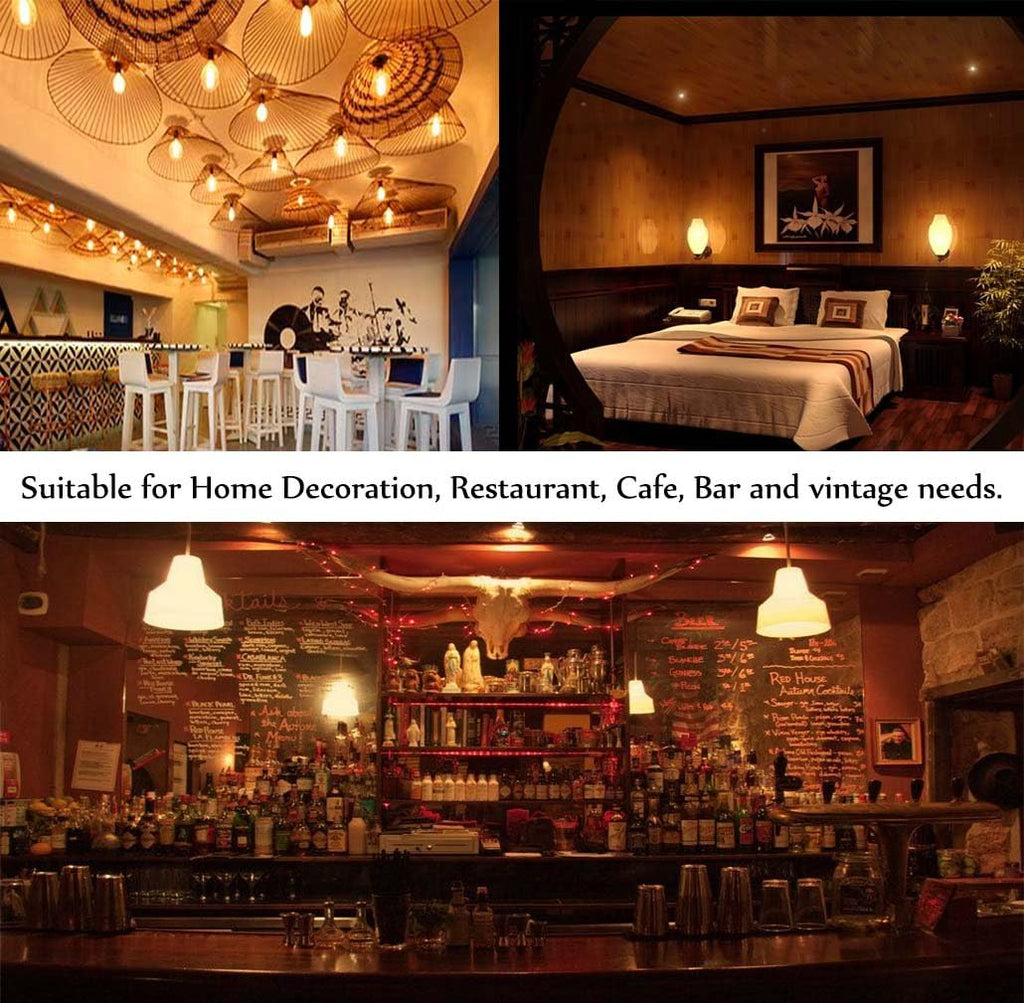 4W Vintage Edison LED Filament Candelabra Light Bulb, Dimmable, 2200K Ultra Warm White, E12 Base, G45/G14 Amber Glass