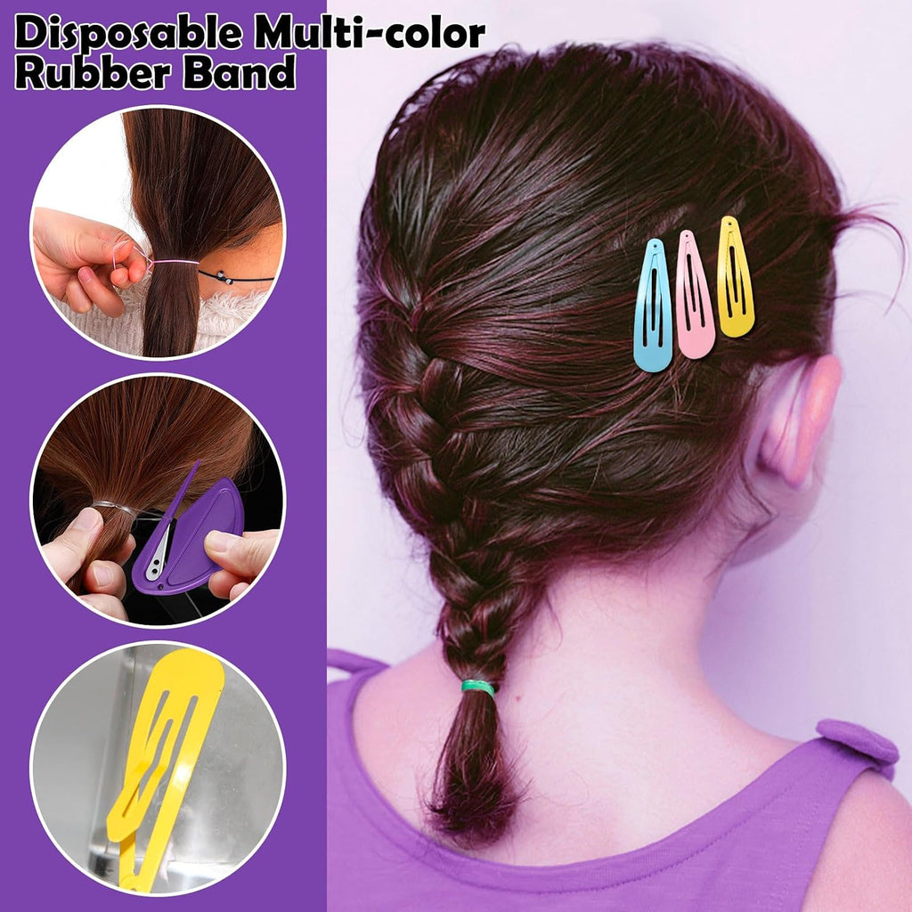 32 Colors Small Hair Rubber Bands with 16 Styling Tools, 2000 Pcs Elastic Girl Baby Hair Ties, Mini Bands