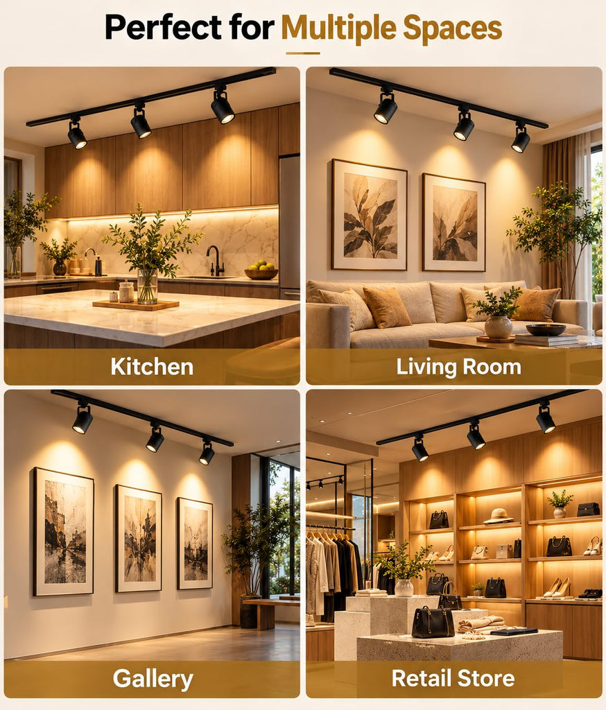 10W H Track Lighting Heads,3000K Warm White Dimmable Bright LED Track Lighting Fixtures for Accent Retail Kitchen