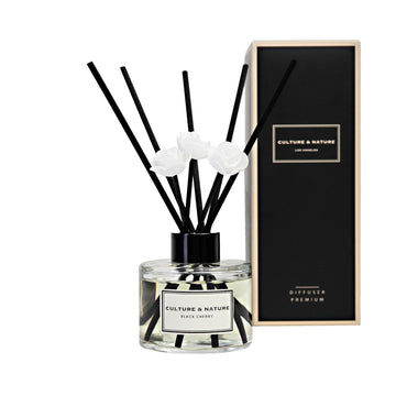 Reed Diffuser Set 4oz (120ml) Black Cherry Scented Diffuser with Sticks Home Fragrance Reed Diffuser Shelf Decor