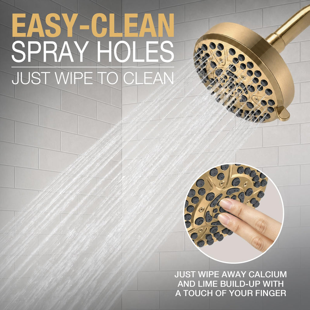 10-Setting Champagne Gold Rain Shower Head