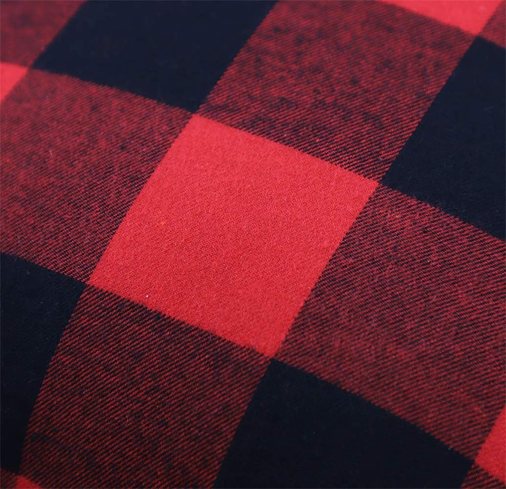 Christmas Buffalo Plaid Throw Pillow Covers 18x18 Red and Black - Set of 2