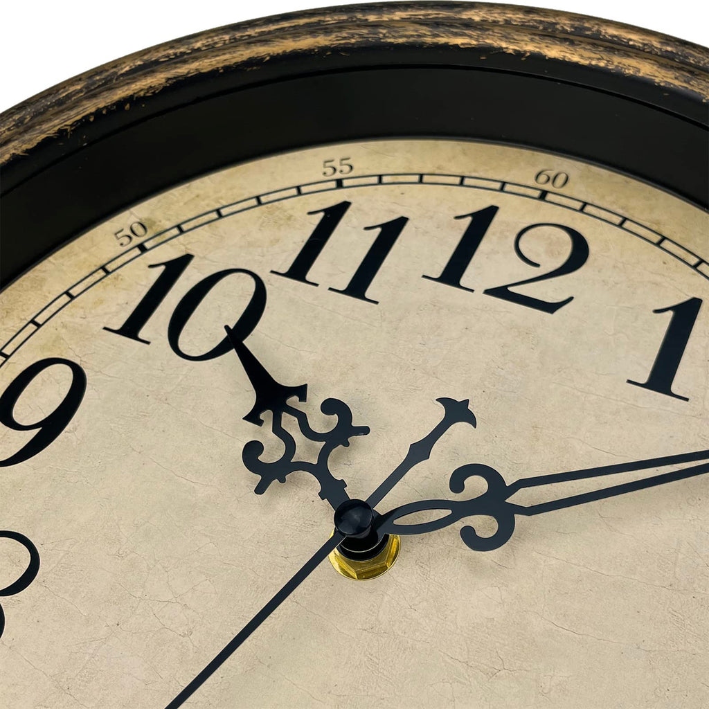 Extra Large Retro Wall Clock, 16'' Non Ticking Classic Silent Vintage Wall Clocks Decorative Kitchen Living Room