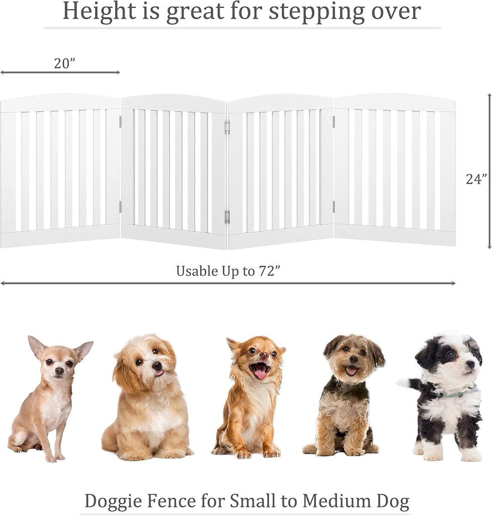 Wooden Freestanding Foldable Pet Gate for Dog, 24" H Dog Gate Indoor