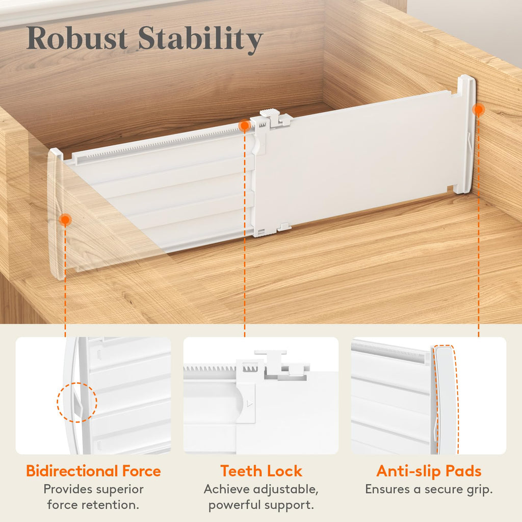 5" Tall Drawer Dividers, Adjustable Deep Drawer Organizer Clothes