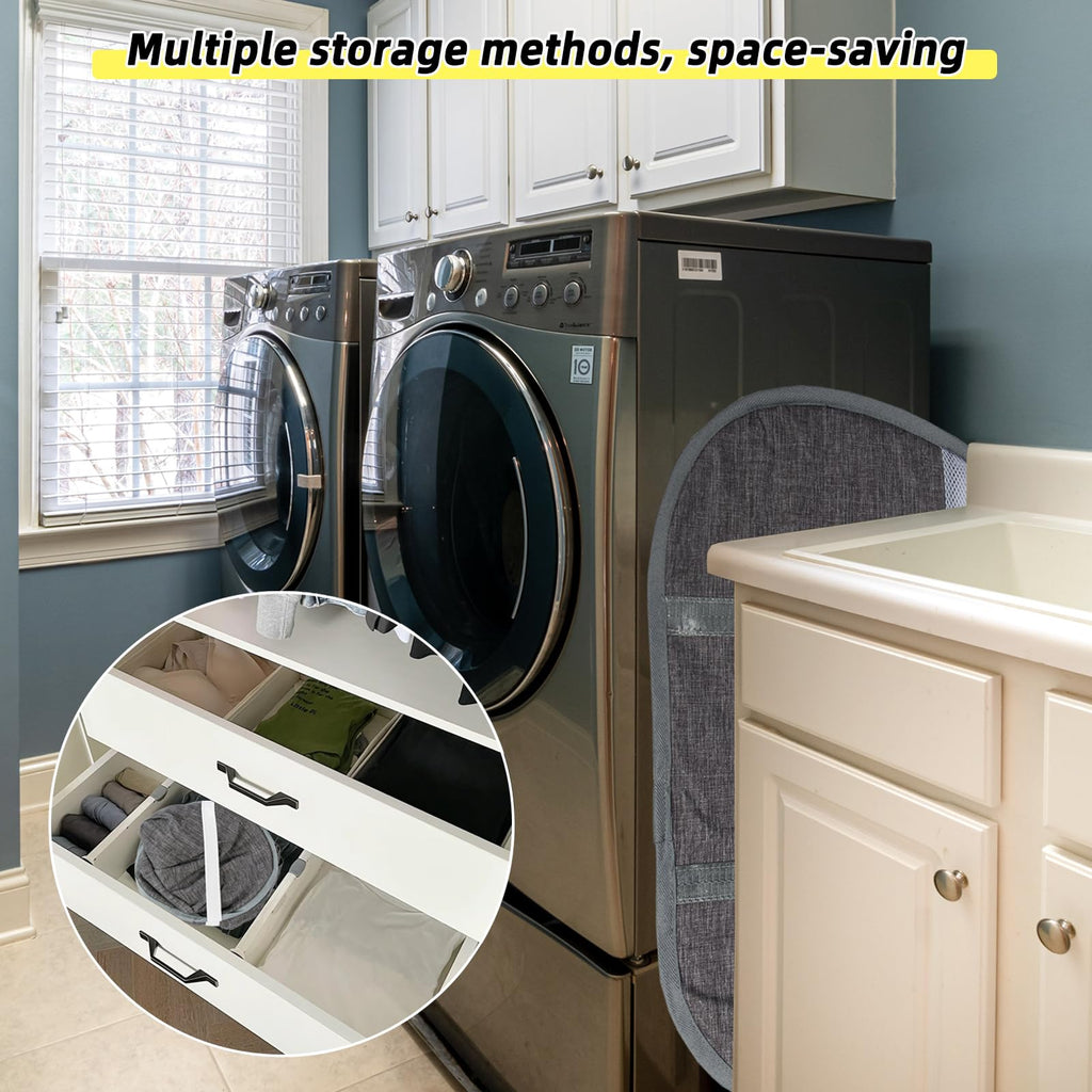 Collapsible Laundry Basket, 90L Tear Proof Mesh Pop-up Hamper 2PCS
