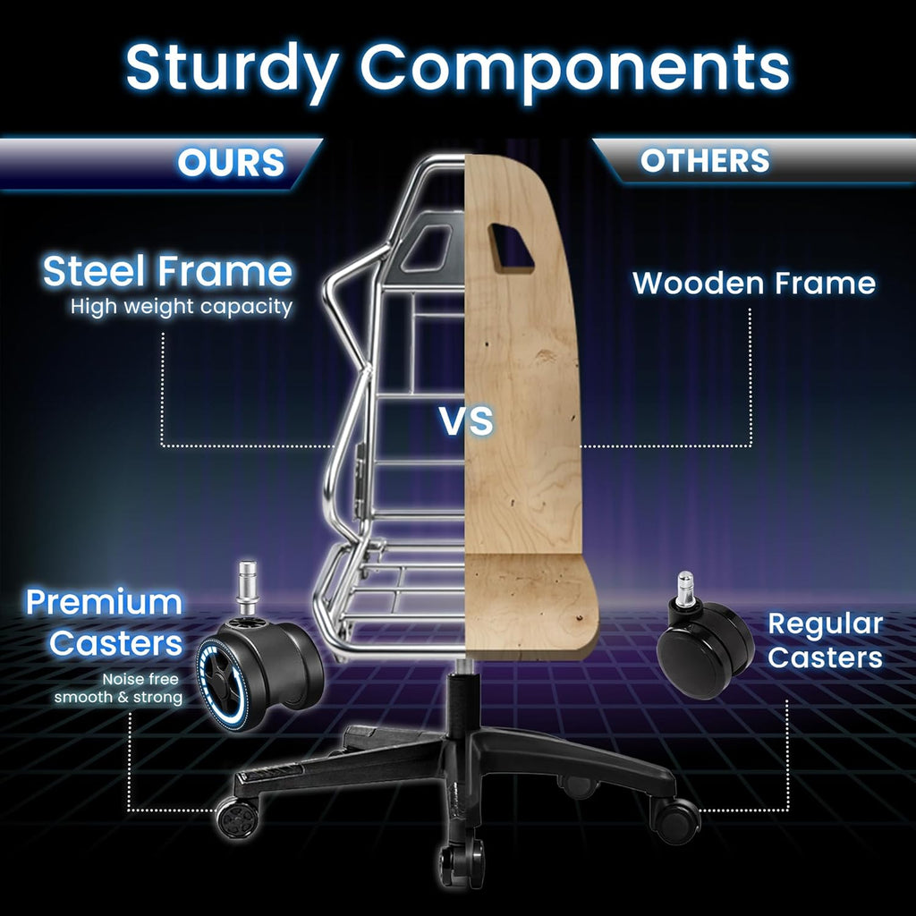 Gaming Chair, Reclining Backrest, Footrest, Fabric, Grey | Ergonomic Design with Reclining Backrest, Linkage Armrests