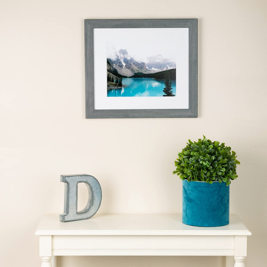 11x33 Inch Gray Picture Frame, This 1.2500 Inch Custom Poster Frame is Slate Gray - Comes with Acrylic and Corrugated