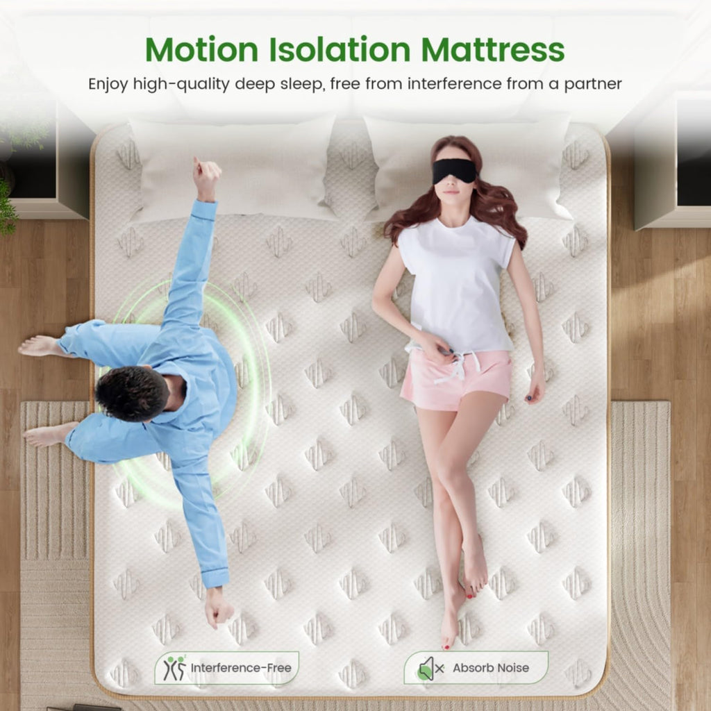 Luxury King Size Mattress, 12 Inch Hybrid Mattress in a Box, Medium Firm | 7-Zones Extra Hip/Shoulder/Lumbar Support